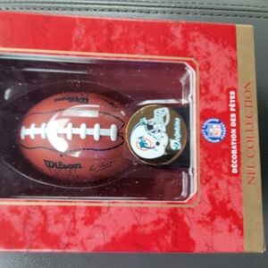 Wilson NFL Football Ornament with Miami Dolphins Logo